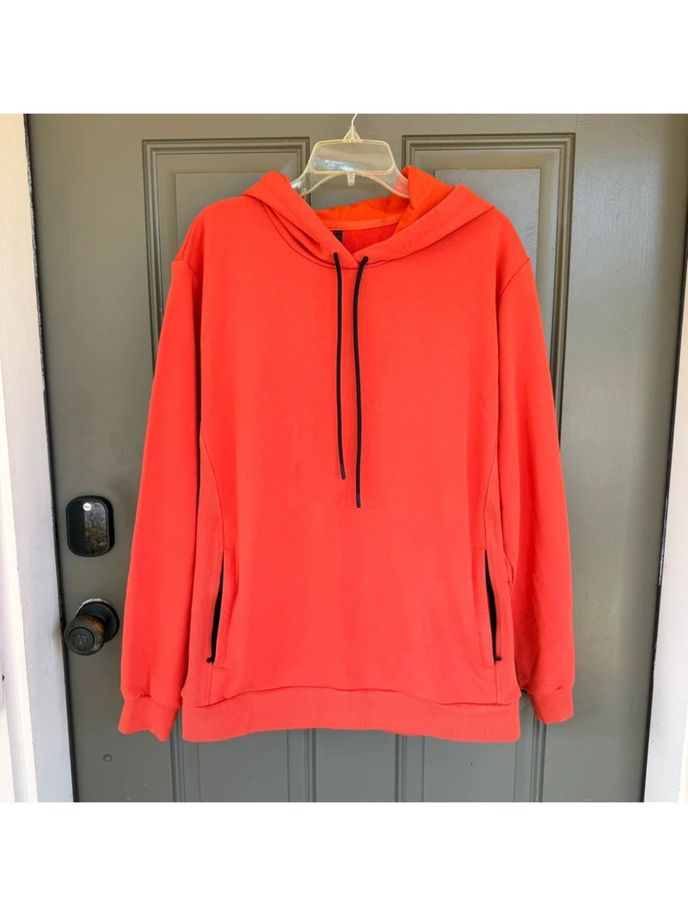 Fabletics Mens Go-To Pullover Hoodie Orange Athletic Sweatshirt Size XL